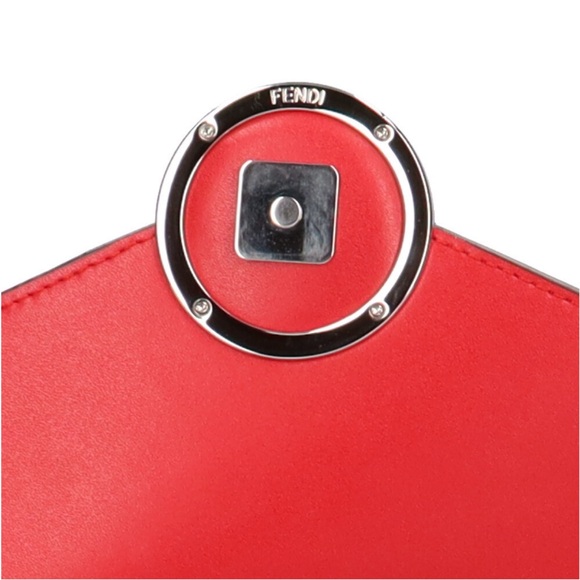 Fendi F is Fendi Chain Red Calfskin Leather Envelope Shoulder & Crossbody Bag ✨✨ - Picture 11 of 14